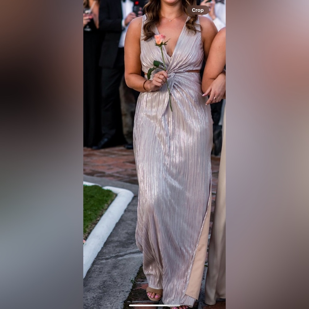 Aqua champagne/gold wedding guest dress size small
